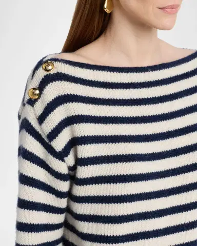 Nili Lotan Tandy Striped Cashmere Boat-Neck Sweater | Thumbnail 5