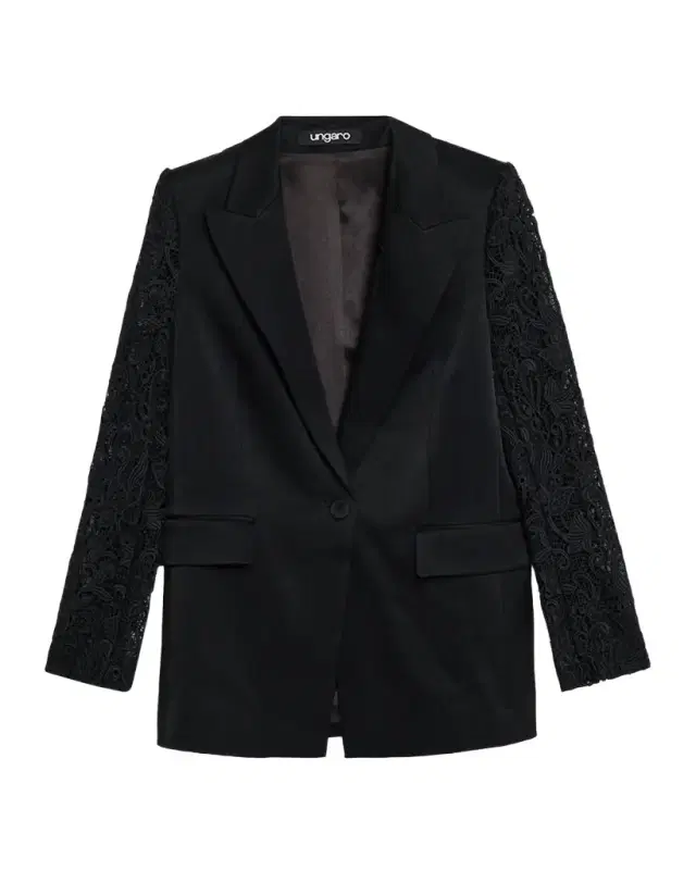 Ungaro Georgie Lace-Sleeve Jacket