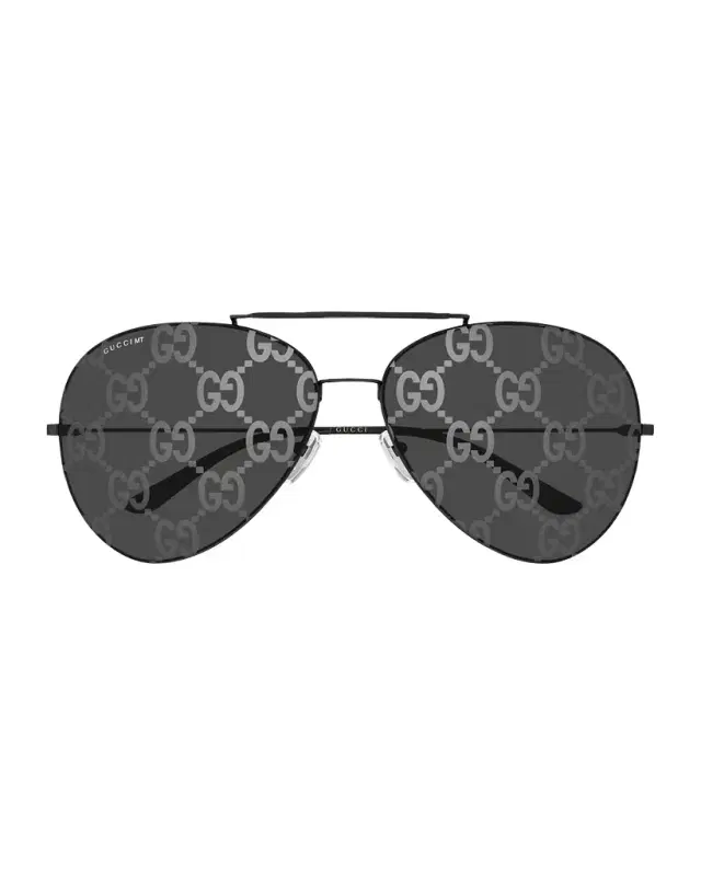 Gucci Men 's GG2172S-002 Metal Pilot Sunglasses