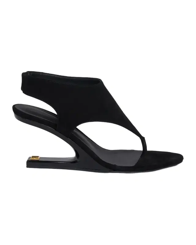 75mm Suede Thong Slingback Sandals
