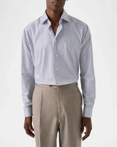 Eton Men's Contemporary Fit Stripe Twill Dress Shirt | Thumbnail 4 Eton Men's Contemporary Fit Stripe Twill Dress Shirt | Thumbnail 4