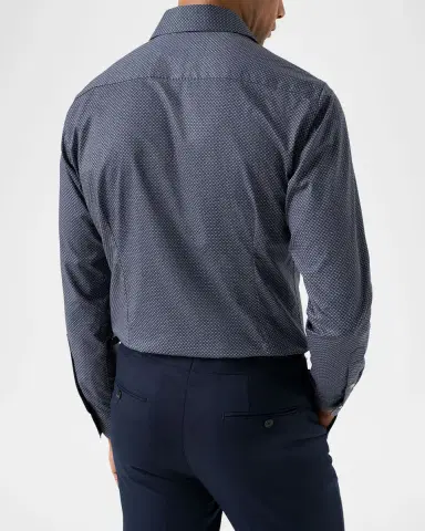Eton Men's Contemporary Fit Geometric Twill Dress Shirt | Thumbnail 3 Eton Men's Contemporary Fit Geometric Twill Dress Shirt | Thumbnail 3