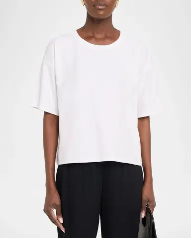 Eileen Fisher Crew-Neck Drop Shoulder T-Shirt | Thumbnail 4 Eileen Fisher Crew-Neck Drop Shoulder T-Shirt | Thumbnail 4