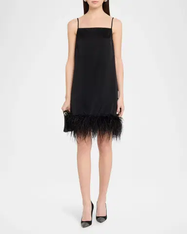 Ungaro Blakely Feather-Hem Mini Shift Dress | Thumbnail 2 Ungaro Blakely Feather-Hem Mini Shift Dress | Thumbnail 2
