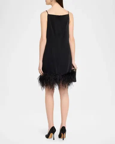 Ungaro Blakely Feather-Hem Mini Shift Dress | Thumbnail 3 Ungaro Blakely Feather-Hem Mini Shift Dress | Thumbnail 3