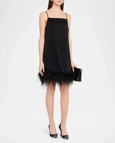Ungaro Blakely Feather-Hem Mini Shift Dress | Thumbnail 4 Ungaro Blakely Feather-Hem Mini Shift Dress | Thumbnail 4