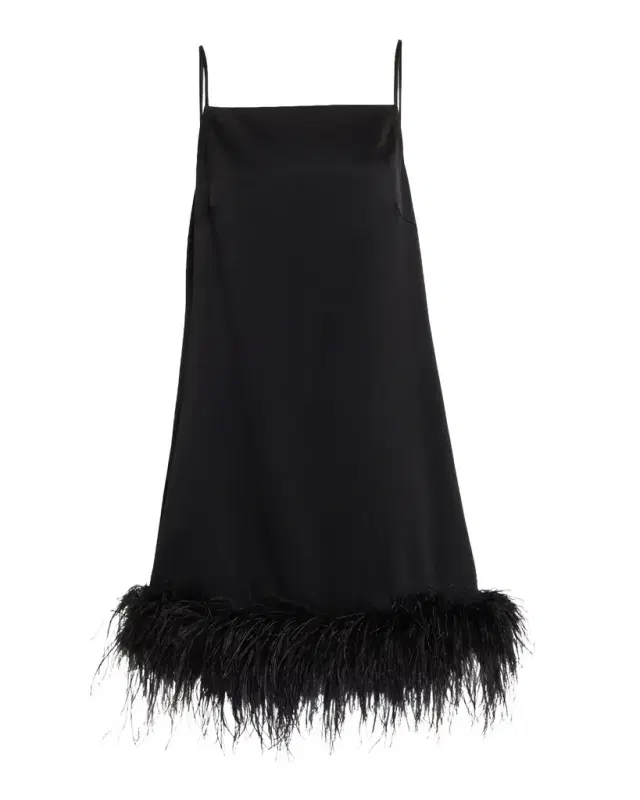 Ungaro Blakely Feather-Hem Mini Shift Dress
