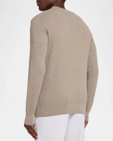 Eton Men's Structured Cotton Knit Crewneck Sweater | Thumbnail 3