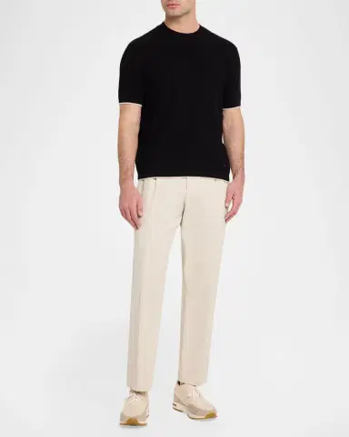 Emporio Armani Men's Tipped-Sleeve Cotton T-Shirt | Thumbnail 2