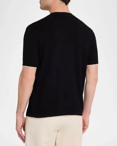 Emporio Armani Men's Tipped-Sleeve Cotton T-Shirt | Thumbnail 3