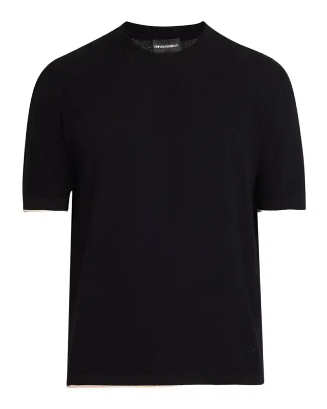 Emporio Armani Men's Tipped-Sleeve Cotton T-Shirt