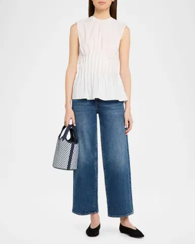 Veronica Beard Anchor Woven Vegan Leather Top-Handle Bag | Thumbnail 5