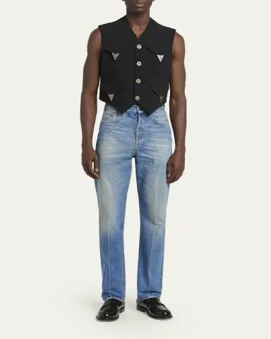 Versace Men's Straight-Leg Denim Jeans | Thumbnail 6