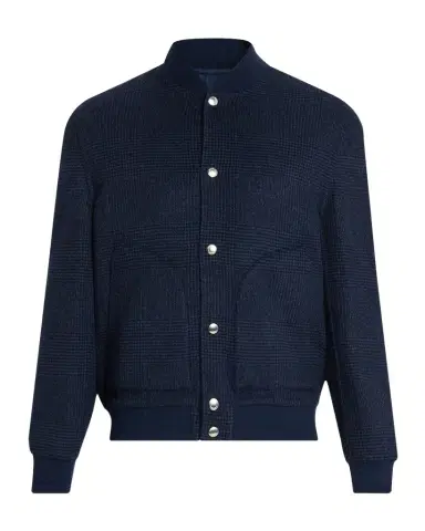 Brunello Cucinelli Men's Cashmere Prince Of Wales Snap-Front Blouson | Thumbnail 1