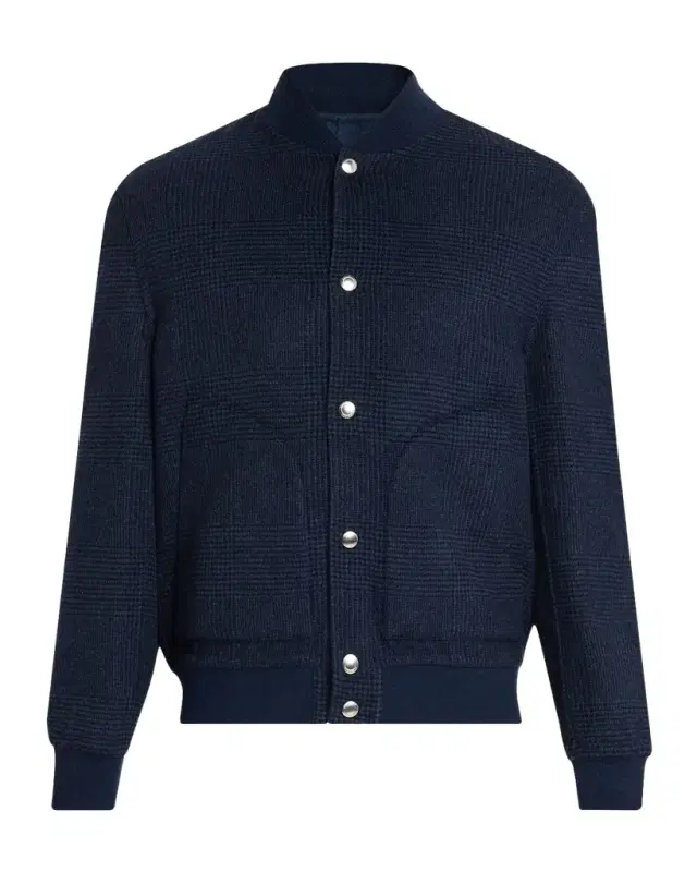 Brunello Cucinelli Men 's Cashmere Prince Of Wales Snap-Front Blouson