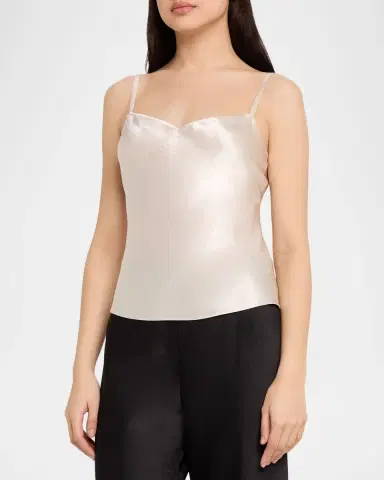 Vince Satin V-Neck Cami | Thumbnail 3