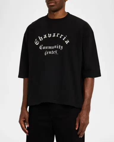 Willy Chavarria Men's Chavarria Community Center Cotton Graphic T-Shirt | Thumbnail 4 Willy Chavarria Men's Chavarria Community Center Cotton Graphic T-Shirt | Thumbnail 4