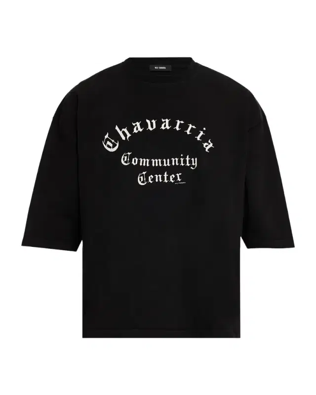 Willy Chavarria Men 's Chavarria Community Center Cotton Graphic T-Shirt