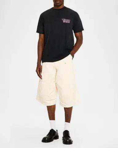 Willy Chavarria Men's Stockton Double-Knee Oversized Shorts | Thumbnail 2 Willy Chavarria Men's Stockton Double-Knee Oversized Shorts | Thumbnail 2