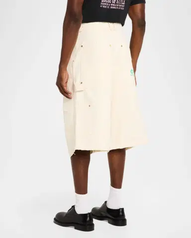 Willy Chavarria Men's Stockton Double-Knee Oversized Shorts | Thumbnail 3 Willy Chavarria Men's Stockton Double-Knee Oversized Shorts | Thumbnail 3