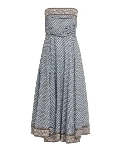 Veronica Beard Lana Smocked Scarf-Print Midi Dress | Thumbnail 1 Veronica Beard Lana Smocked Scarf-Print Midi Dress | Thumbnail 1