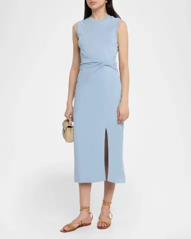 Tanya Taylor Cody Sleeveless Twist-Waist Midi Dress | Thumbnail 4 Tanya Taylor Cody Sleeveless Twist-Waist Midi Dress | Thumbnail 4