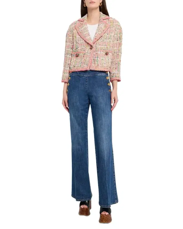 Check Tweed Single-Breasted Jacket