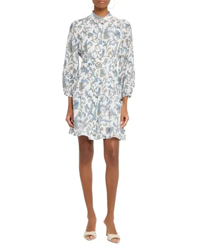 Kumar Belted Paisley-Print Mini Dress Kumar Belted Paisley-Print Mini Dress