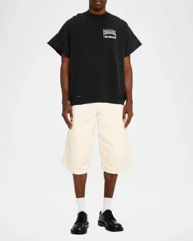 Willy Chavarria Men's Hardcore Cotton Distressed T-Shirt | Thumbnail 2 Willy Chavarria Men's Hardcore Cotton Distressed T-Shirt | Thumbnail 2