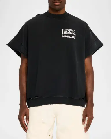 Willy Chavarria Men's Hardcore Cotton Distressed T-Shirt | Thumbnail 4 Willy Chavarria Men's Hardcore Cotton Distressed T-Shirt | Thumbnail 4