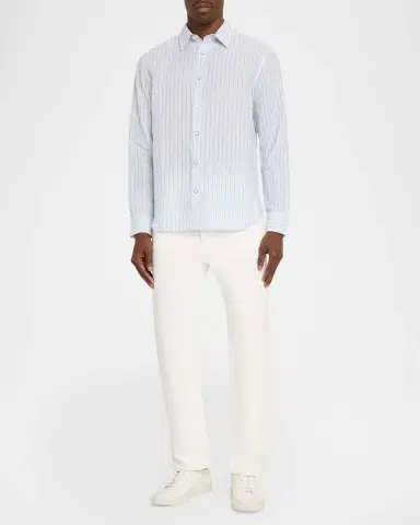 rag & bone Men's Linen and Cotton Hairline Sport Shirt | Thumbnail 2 rag & bone Men's Linen and Cotton Hairline Sport Shirt | Thumbnail 2
