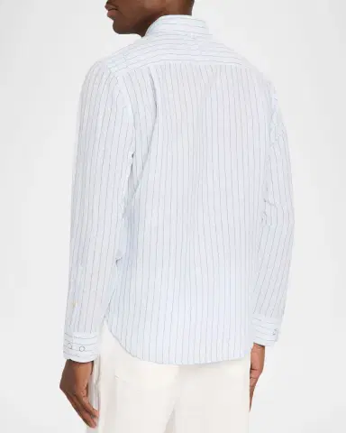 rag & bone Men's Linen and Cotton Hairline Sport Shirt | Thumbnail 3 rag & bone Men's Linen and Cotton Hairline Sport Shirt | Thumbnail 3