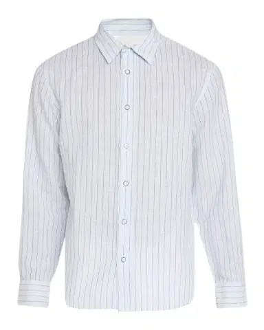 rag & bone Men's Linen and Cotton Hairline Sport Shirt | Thumbnail 1 rag & bone Men's Linen and Cotton Hairline Sport Shirt | Thumbnail 1
