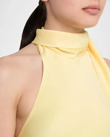 Simkhai Monica High-Low Satin Halter Midi Dress | Thumbnail 5
