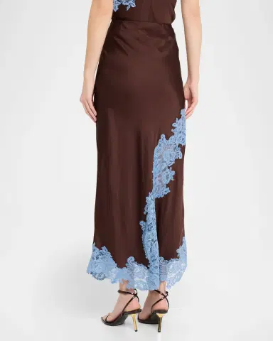 A.L.C. Olivia Crepe and Lace Midi Skirt | Thumbnail 3 A.L.C. Olivia Crepe and Lace Midi Skirt | Thumbnail 3