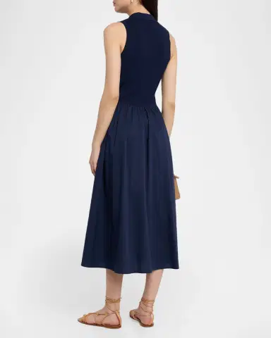 Tanya Taylor Bess Mixed-Media Midi Dress | Thumbnail 3 Tanya Taylor Bess Mixed-Media Midi Dress | Thumbnail 3