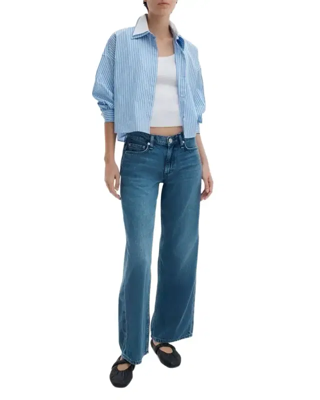 Featherweight Saige Low-Rise Relaxed Straight Ankle Jeans