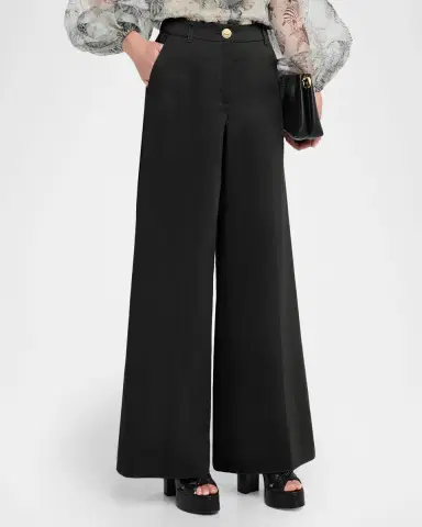 Maison Common Cotton Stretch Crepe Wide-Leg Trousers | Thumbnail 3 Maison Common Cotton Stretch Crepe Wide-Leg Trousers | Thumbnail 3