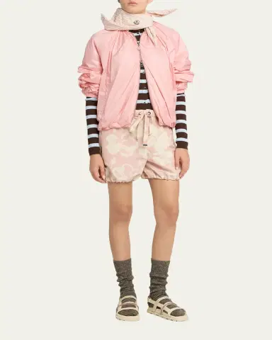 Moncler Floral-Print Drawstring Shorts | Thumbnail 2