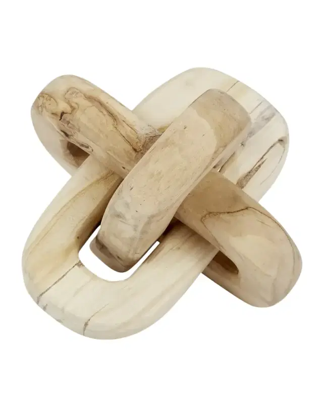 Old World Design Unfinished Natural Wood Chain Table Decor