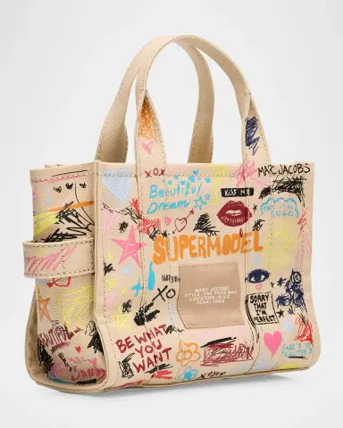 Marc Jacobs The Punk Scribble Canvas Small Tote Bag | Thumbnail 3 Marc Jacobs The Punk Scribble Canvas Small Tote Bag | Thumbnail 3