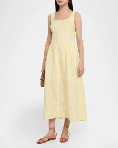 Tanya Taylor Cadence Gingham Midi Dress | Thumbnail 4