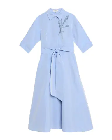 Rickie Freeman for Teri Jon Floral Beaded Taffeta Midi Shirtdress | Thumbnail 1 Rickie Freeman for Teri Jon Floral Beaded Taffeta Midi Shirtdress | Thumbnail 1