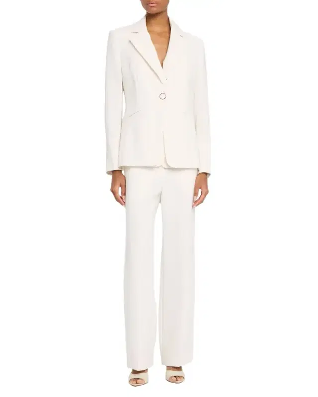 Rossi Single-Button Crepe Dickey Jacket