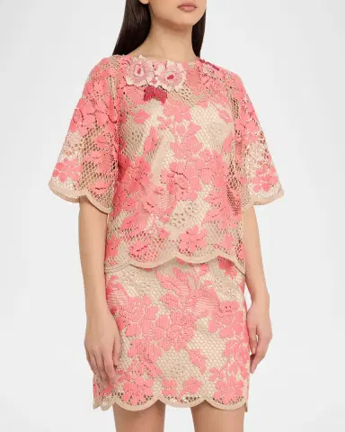 Ungaro Wren Scalloped Floral Lace Blouse | Thumbnail 4 Ungaro Wren Scalloped Floral Lace Blouse | Thumbnail 4