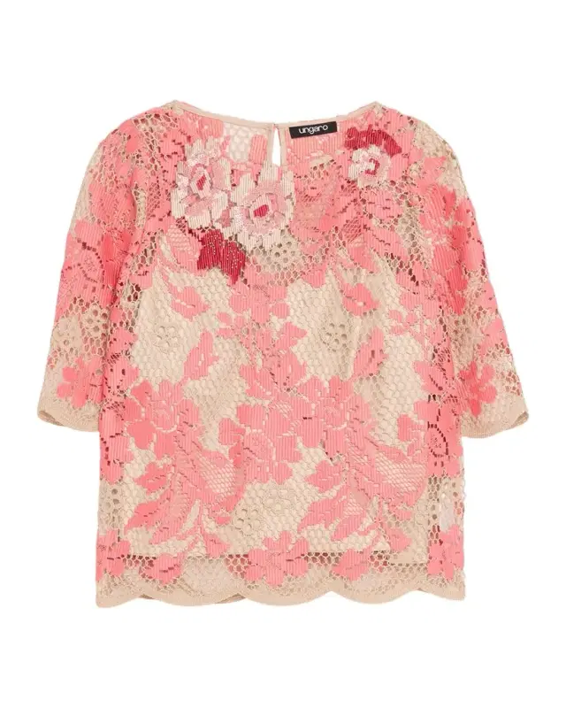 Ungaro Wren Scalloped Floral Lace Blouse