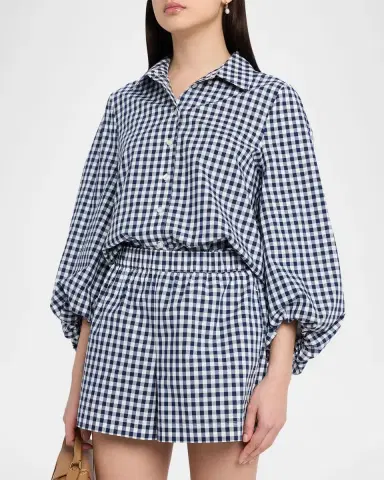 Tanya Taylor Marina Voluminous Button-Front Shirt | Thumbnail 4