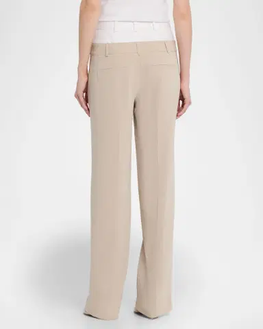 Cinq à Sept Dionne Mixed Media Straight-Leg Pants | Thumbnail 3