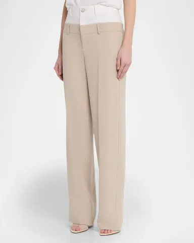 Cinq à Sept Dionne Mixed Media Straight-Leg Pants | Thumbnail 4