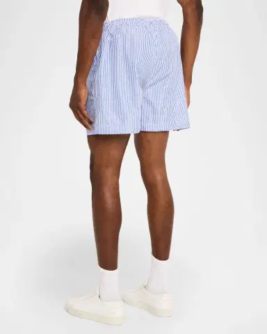 Willy Chavarria Men's Willy Woven Label Stripe Pull-On Shorts | Thumbnail 3 Willy Chavarria Men's Willy Woven Label Stripe Pull-On Shorts | Thumbnail 3